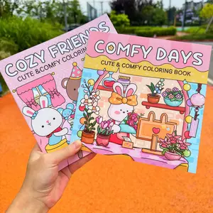 2/4 Coloring Book Set for Adults and Children (Pink) - A variety of cute themes and patterns, relaxing space design, relieve stress and have creative fun! Drawing Book