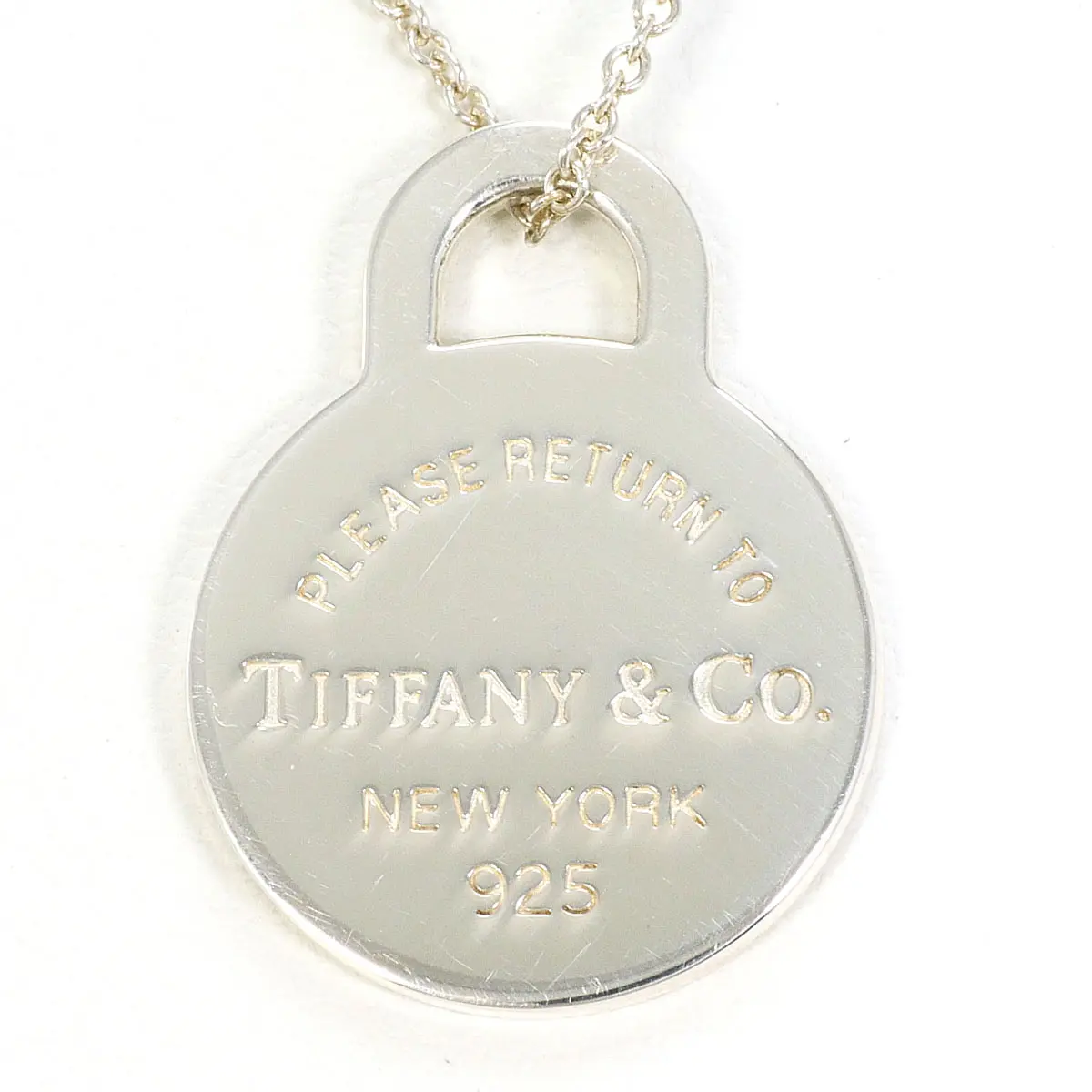 Pre-owned Tiffany & Co. Sterling Silver 925 (Ag925) Small Leather Goods Return To Tiffany Silver Necklace