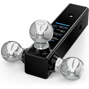 Nilight Multi-Ball Trailer Hitch Ball Mount, 1-7/8, 2, 2-5/16-Inch Balls, Triple Ball Mount fits 2-1/2-Inch Hitch Receiver, Chrome Plating