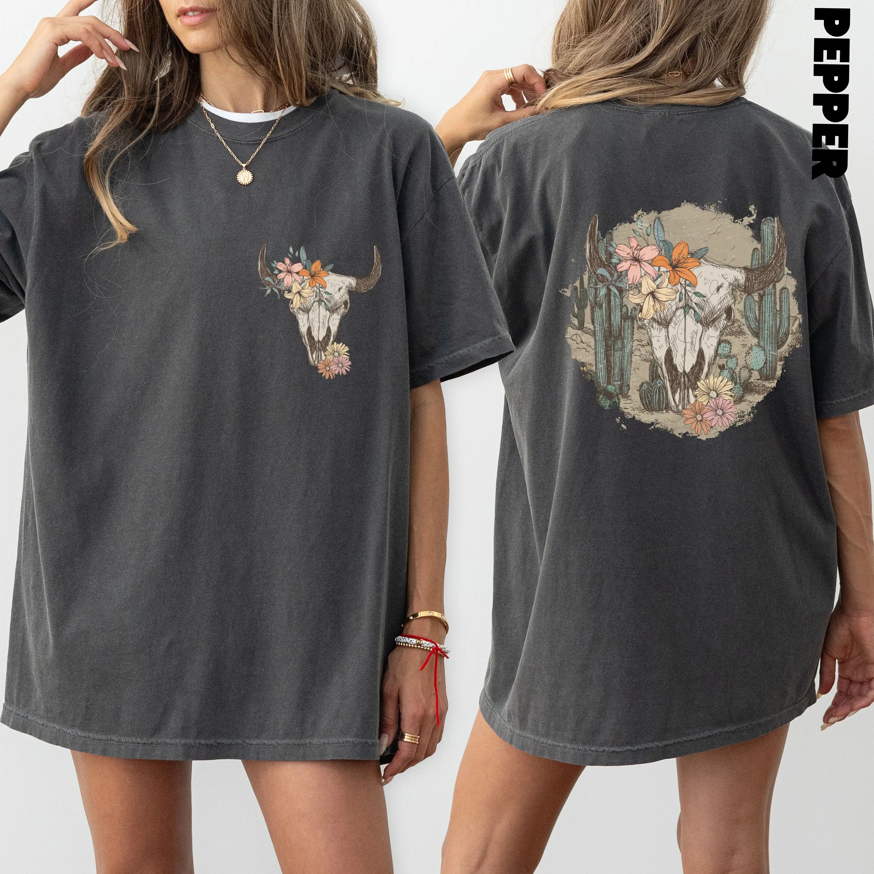 Comfort Colors Vintage Cow Skull Shirt, Floral Cow Skull Shirt, Country Music Shirt, Western Music Shirt, Western T Shirt, Gift For Her