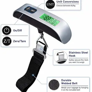Portable Digital Hanging Scale Mini Electronic Handheld Luggage Scale Spring Balance for Home Travel Postal Shipping Weighing