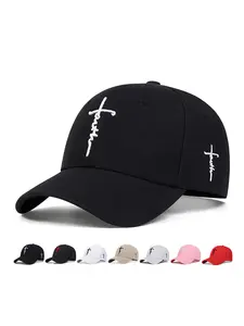 Cross Themed Baseball Cap Adjustable, 1 Count Casual Outdoor Sports Hat for Men & Women, Trendy All-match Clothes Accessories for Daily Wear