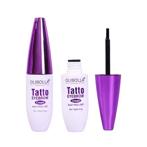 Olibolla 3D Brow Gel Balm Semi-Permanent Tint Easy Peel-Off Waterproof Flaky Design for Natural Full Coverage Lasts 3 Days Tinted Eyebrow Cream