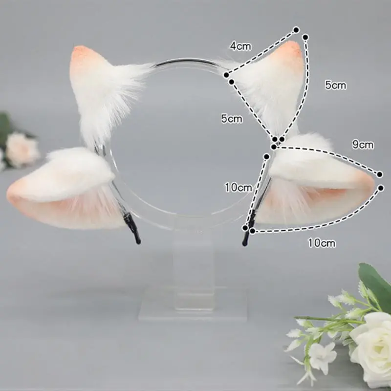 Synthetic Plush Lamb Ear Hair Accessory - 10x9cm Cute Cartoon Lolita Cosplay Headband for Cosplay Costumes, Christmas, Casual Anime Party Performances