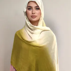New Arrival Dubai Muslim Women Double Color Modal Color Gradient Hijab Scarf