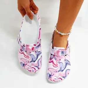 Women's Colorful Comfortable Adjustable Buckle Clogs Footwear Shoe Round Toe Summer Stylish Design Ladies Slippers Slide Flipflop