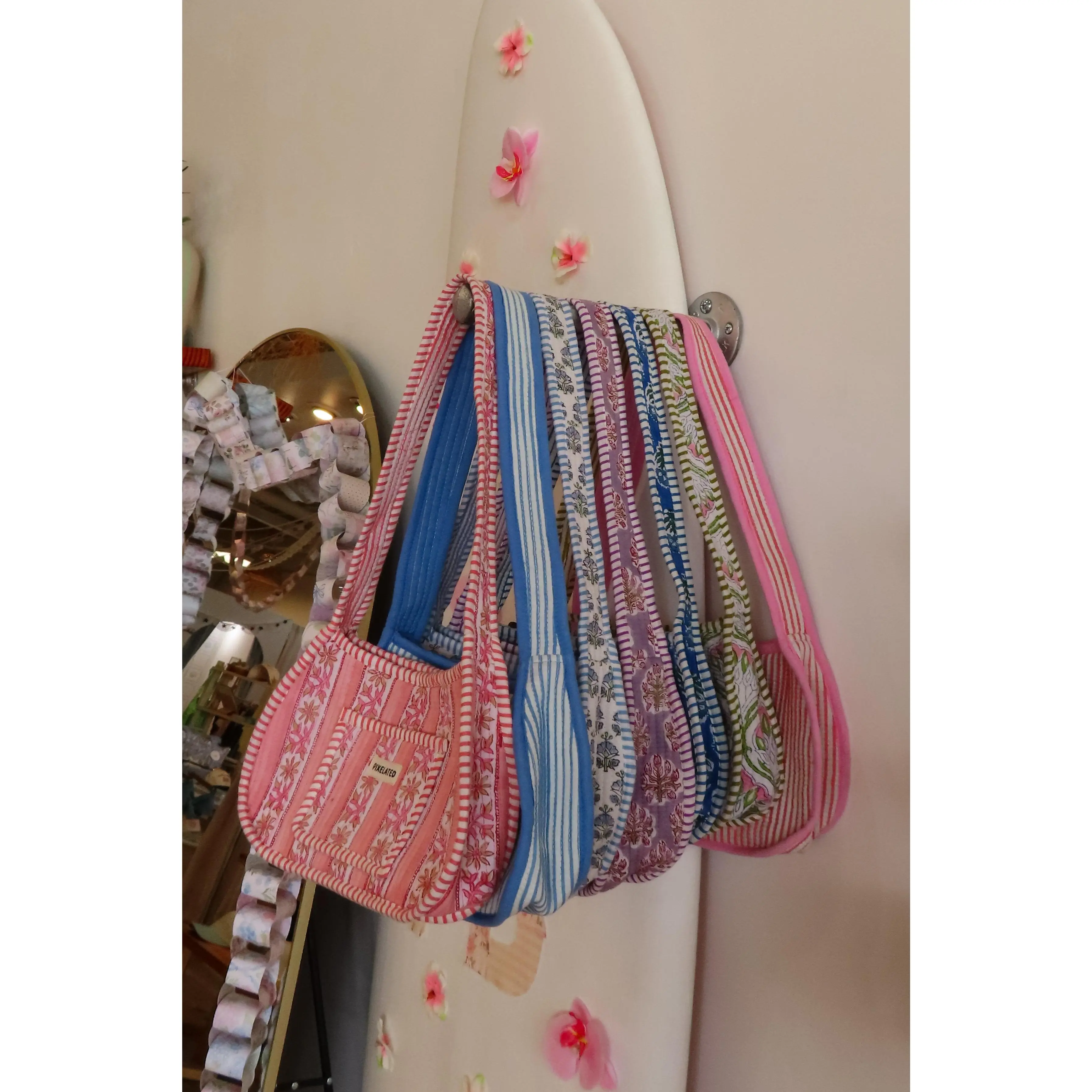 Women's Handmade Pixelated Quilted Crossbody-Shoulder Bag - Zipper Closure, Casual Handbag Satchel, Everyday Handmade Purse, Handmade Bag