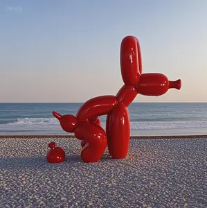 Whimsical Resin Balloon Dog Sculpture - Modern Cartoon Animal Figurine for Living Room or Bedroom Decor Ornaments mannequin head