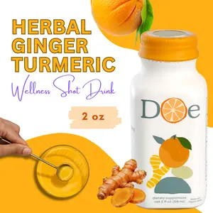 Daily Herbal Liver Support Drink, Milk Thistle & Ginger Wellness Shot, Natural Energy Boost, 2oz Single Serving