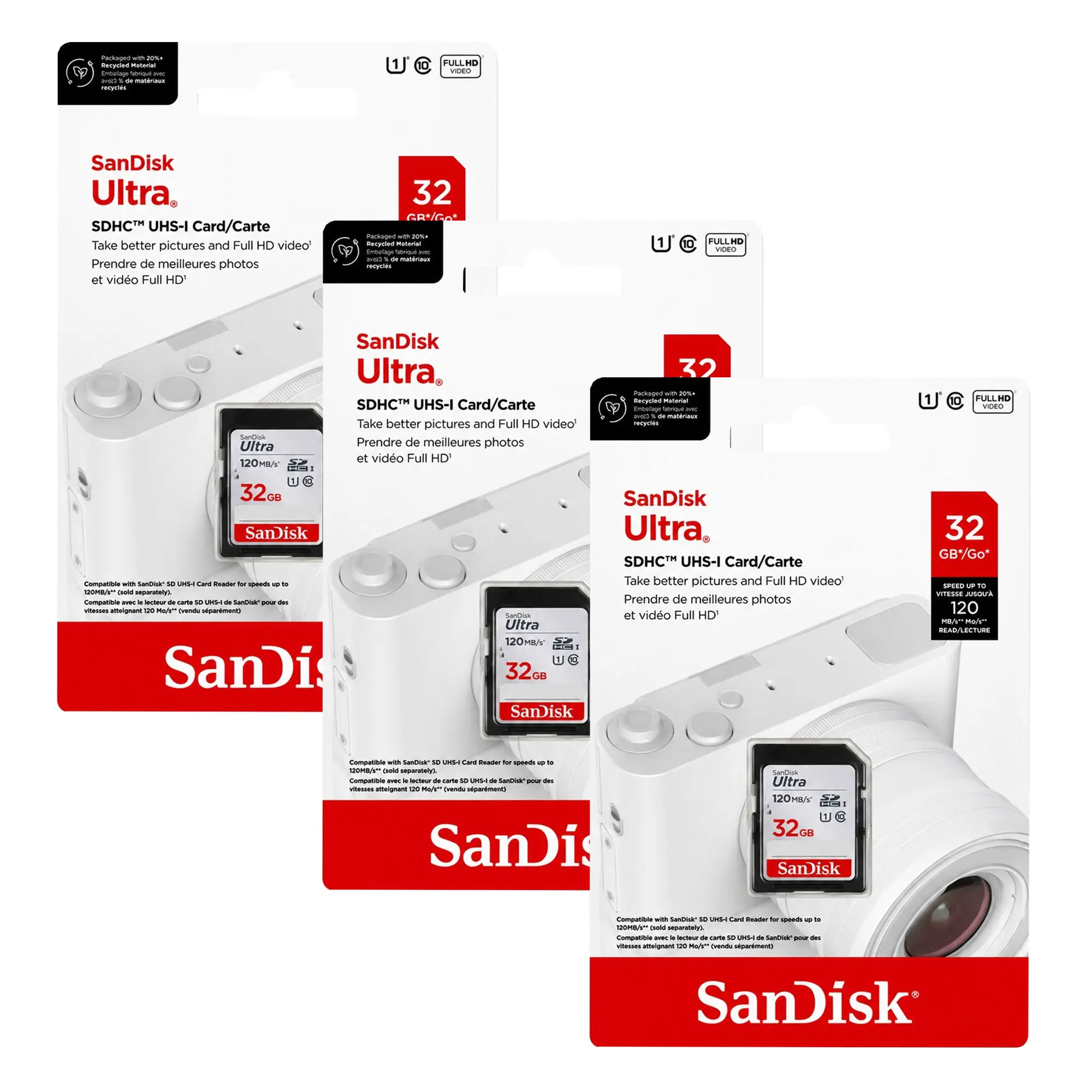 SanDisk Ultra 32GB SDHC UHS-I Memory Card 3-Pack