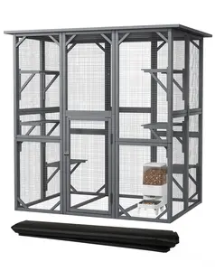 PetCozife Outdoor Cat Enclosure, 71" Large Walk-in Cat House for Multiple Cats with Waterproof Roof, 3 Tier Cat Cage with 6 Platform for Patio, Yard, Graden, Outdoor Catio，CatFuriture