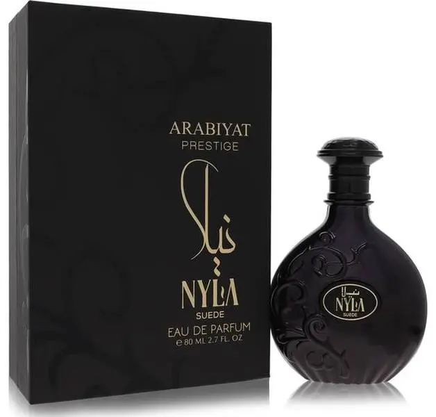 Arabiyat Prestige Nyla Suede Eau De Parfum (EDP) - 2.7 fl oz Unisex Fragrance, Floral-Aromatic Woody Amber, Vanilla Scents, Woody Sweet Liquid in Bottle, Highly Scented Beauty & Personal Care Item