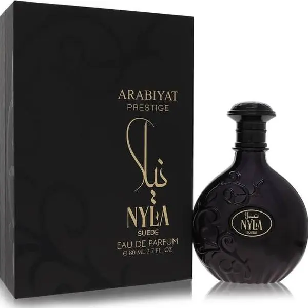 Arabiyat Prestige Nyla Suede Eau De Parfum (EDP) - 2.7 fl oz Unisex Arabic Fragrance by My Perfume Factory Llc, EDP Elegant Fragranced Arabic Scent, Aromatic Luxurious Floral-Gourmand Woody Amber Musk Warmth, Vanilla, Powder, Liquid, All-Seasons