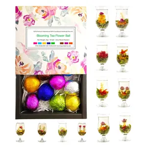 12 Pack Handmade Blooming Tea Balls Gift Set - 12 Assorted Herbal Flower Tea Balls Variety Individual Packing - Beverage, Fruit - Thanksgiving Gift, Christmas Gift, Valentines Gift