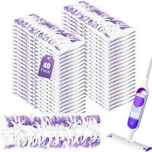 40 Pack Disposable Mopping Pads Refills for Swiffer PowerMop Multi-Surface &  Mops, Spray Clean Pads Replacement for Floor Cleaning(Purple Without Handle)