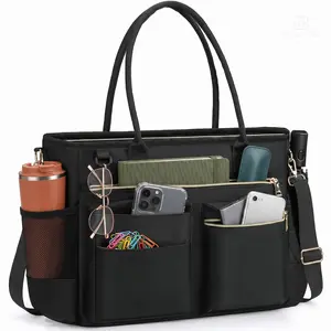 Laptop Bag for Women 15.6 Inch Work Tote Bag, Large Capacity Teacher Bag, Multi-Pocket Computer Shoulder Bag for Office Travel School tiktokshopspringglowup