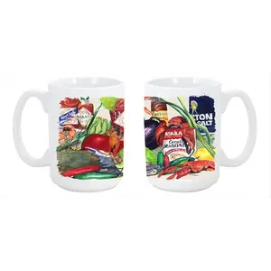 212 MAIN Louisiana Spices Painted Ceramic Coffee Mug - 15oz Large Kitchen Drinkware, Dishwasher Washable, Microwavable, Ideal for Coffee, Tea, Drink