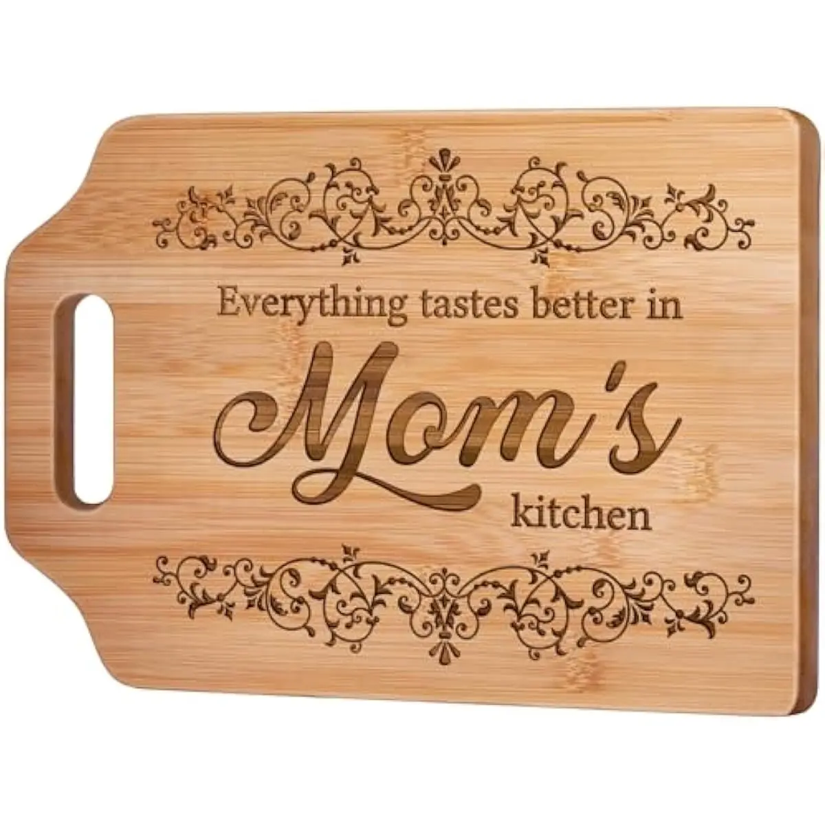 Mothers Day Gifts for Mom Gifts, Mom Birthday Gifts for Moms from Daughter Son - Engraved Bamboo Cutting Board 12.3"L x 8.7"W x 0.4"Th
