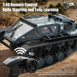 Remote Control Car, 2.4G Proportional High Speed Drift Tracked Off-road Car, RC Tank, RC Car with Light, RC Car for Boys & Girls