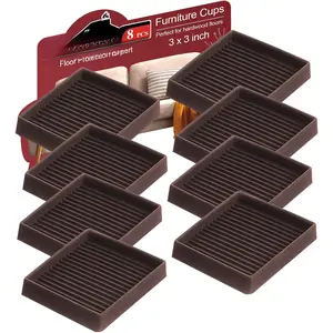Non Slip Furniture Pads for Hardwood Floors -8 Pcs 3" Furniture Coasters Cups, Anti Skid Furniture Grippers Rubber , Floor Protectors for Furniture Bed Couch Stoppers