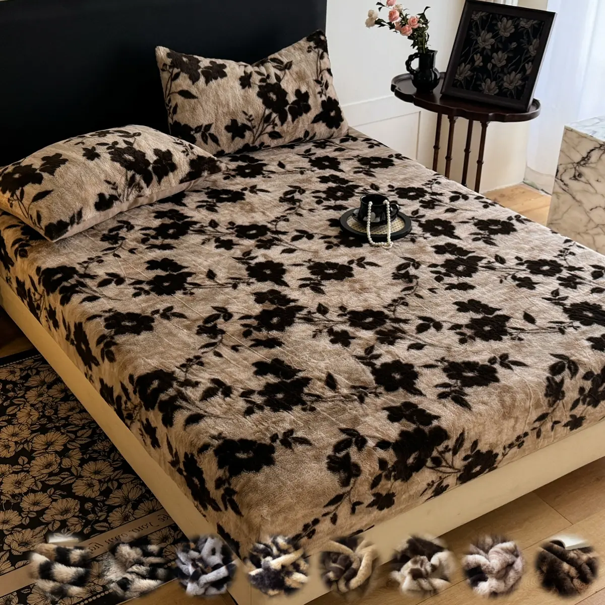 Luxury Faux Rabbit Fur Leopard Tiger Butterfly Bedding Set, Soft Warm Sheet and Pillowcase, Soft Comfy Bedding, All-Seasons, Bedroom Dorm Sofa Guest Room, Bed Sheets Set, Bedsheet, Luxurious Beddings