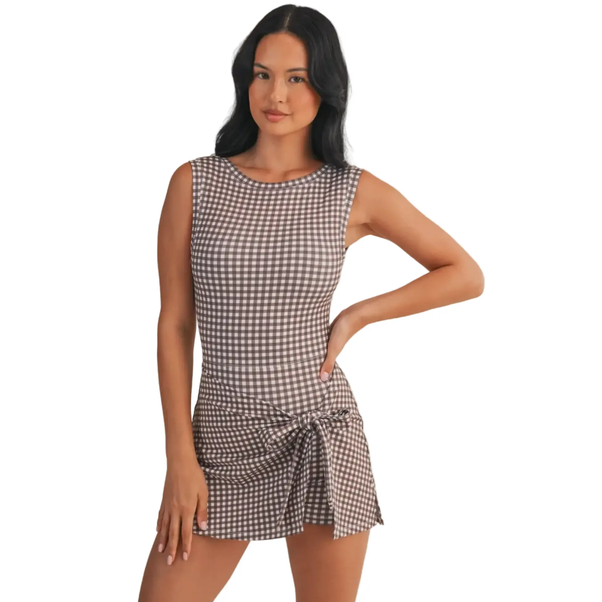charlie brown black dress Charlie Dress in Brown Hibiscus main image 0