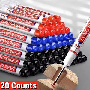 long marker pen, 20pcs/set waterproof marker pen, multipurpose deep hole marker pen for metal, ceramic, glass, leather, film, tire inflation tool