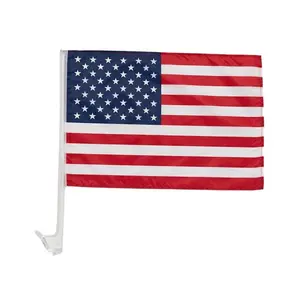 American Car Flag, 30x45cm, Clip-On Window Mount, Stars and Stripes Design, Soccer Fans USA, Great for cars and window mounts