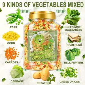 9-Veggie Toppings for Ramen, 16oz All Natural Vegetable Instant Ramen Toppings, Dehydrated Veggies for Noodles, Soups, Camping, and Emergency Food, No Additives, 1 LB Caniste