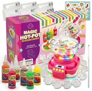 2-in-1 Magic Water Elf Toy Kit & Electric Hot Pot with Light & Sound, DIY Squishy Maker Water Gel Pets Aqua Fairy, Sensory STEM Craft Activity Set, Birthday Gift for Kids Boys Girls Ages 3 4 5 6 7 8+, Children's Day Summer Vibe mat bring magic