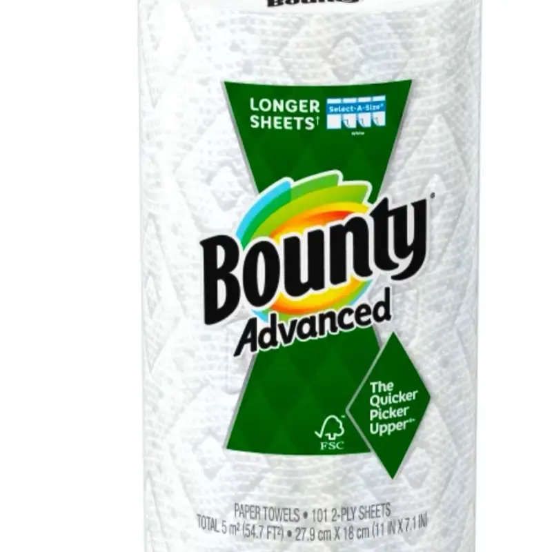 Bounty Advanced Paper Towels - 102-Pack, 5.4 oz (147.7 g), 27.1 x 11.8 x 7.1 in, Longer Sheets for Quick Cleaning - Napkin Select-A-Size 2-Ply