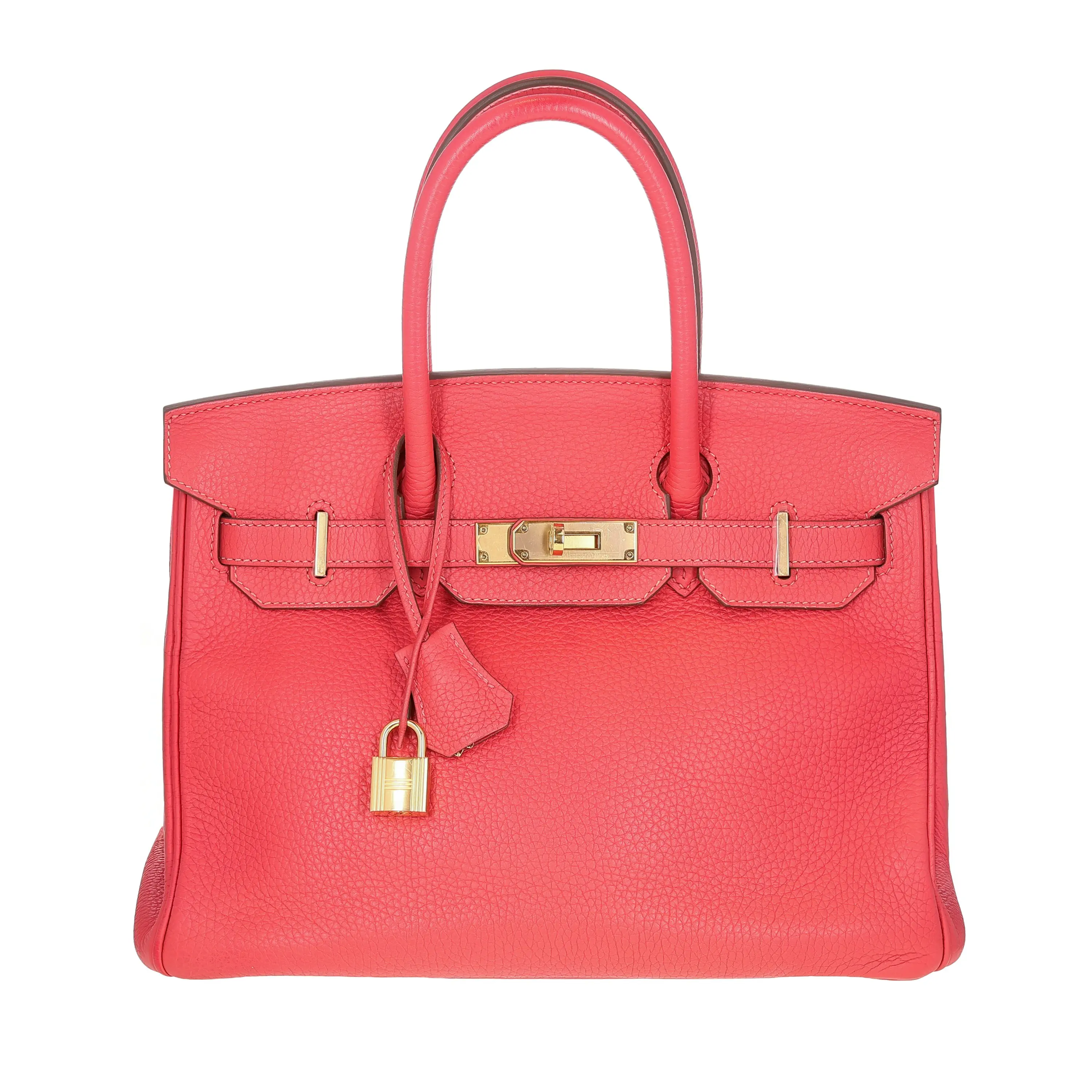 Pre-owned HERMÈS Clemence Tote Bags Birkin 30 Rose Jaipur