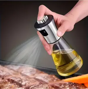 304 Stainless Steel Glass Spray Bottle with Large Capacity Pressurized Spray for Kitchen and Barbecue Olive Oil Dispenser Cooking Oil Container