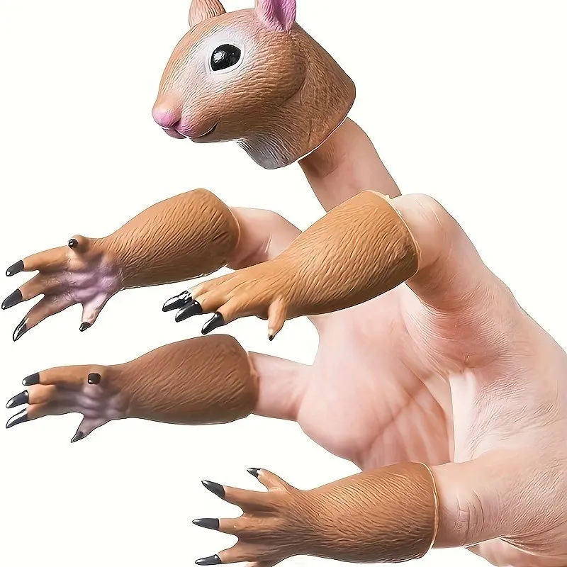 Animal Puppet Theater Props Set, Wooden Puppets for Kids Performance, Educational Toy for Interactive Creative Play, Perfect for School Shows, Crafts