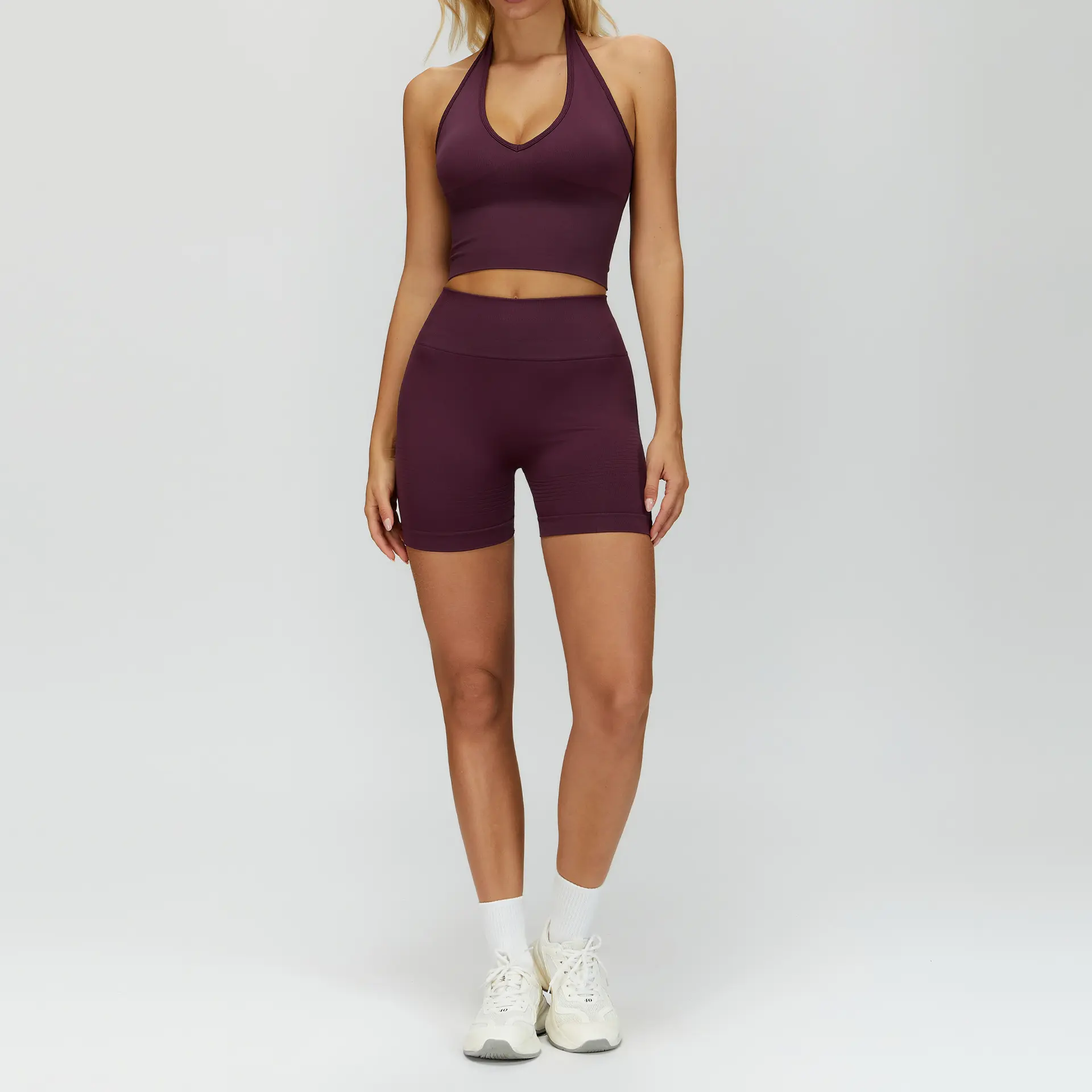 7725 bra+7725 shorts   plum wine red