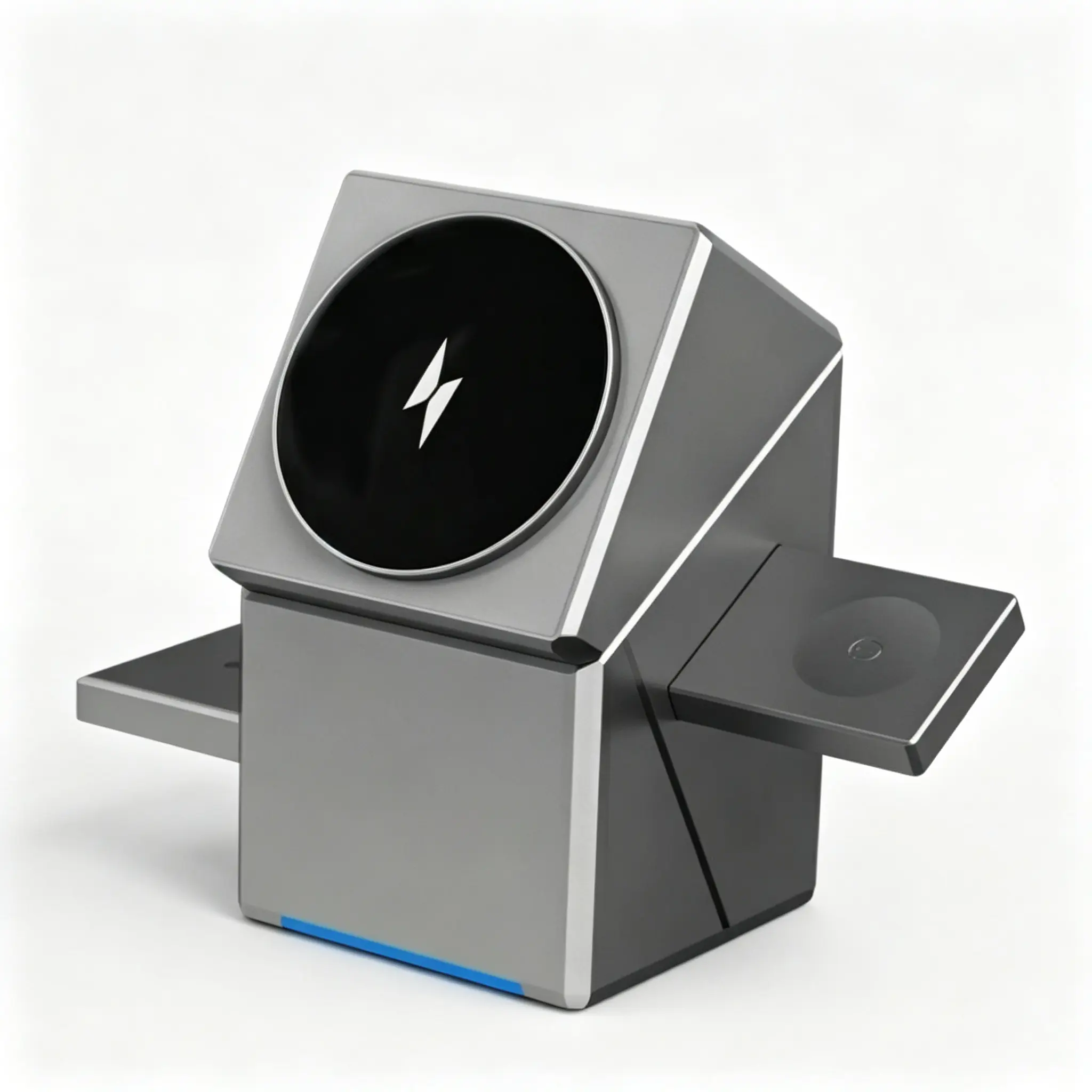 3 in 1 Magnetic Wireless Charging Station, Rotating Cube Desktop Charger for Phone, Watch & Earbuds, 15W Fast Charge
