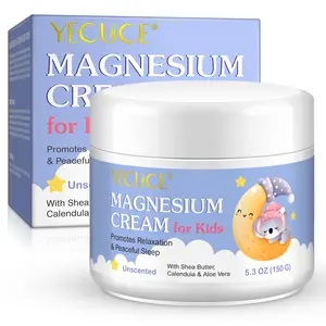 Yecuce Magnesium Cream 150g, Safe No Fragrance Sleep Care Moisturizing Lotion with Shea, Chamomile, Aloe, Glycerin, Organic, Calms Emotions, Soothes Skin, Night Use Best, Body Care, Moisture, Moisturizer