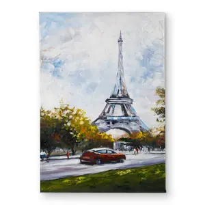 Begin Home Decor CODM1724BM43AZ 17 x 24 in. Driving Near The Eiffel Tower Door Mat - Contemporary Decor