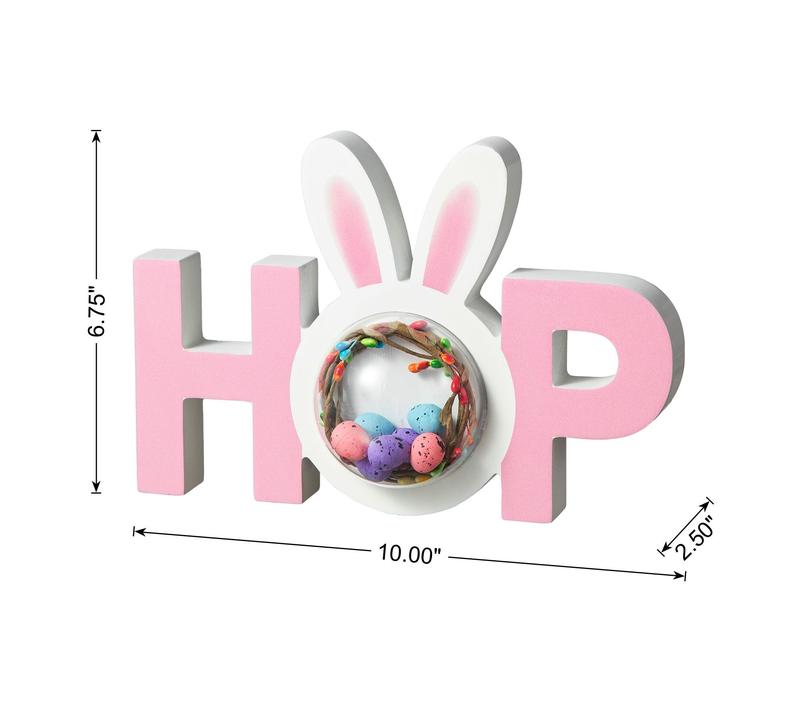 Glitzhome 10"L Easter Wooden HOP Table Decor