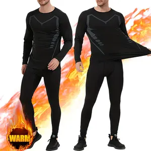 Men's Thermal Underwear Set, Ski Warm Suit, Body Shaper Top And Pants, Fitness Sports Fitness Pants ， Shirt Running Yoga Athlete Sports Trousers Top