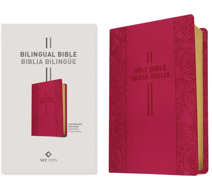 Bilingual Bible / Biblia Bilingüe Nlt/Ntv (Leatherlike, Pink Rose) -- Tyndale - Bible