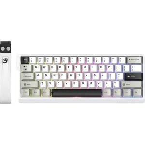 X60 HE 60% Rapid Trigger  Gaming Keyboard,Hall Effect  Switches,Adjustable Actuation,0.1ms Ultra-Low Latency, 8KHz Polling Rate,3-Mode RGB,PBT Keycaps for Win/- White