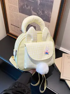 Trendy Canvas Plaid Bag High-Style Unique Design Spring New Arrival Handbag Bowling Ball Crossbody Pillow Case