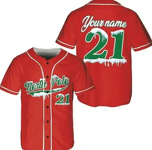 Lotusprinthandmade Personalized Merry Christmas Unisex Baseball Jersey XS-5XL Multicolor (XL), Christmas Baseball Jersey, Baseball Jersey Men Christmas