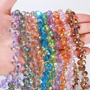 4-6-8-10-12mm K9 DIY High-Quality Rich Woman Rainbow Series Unique Crystal Jewelry Glass Crystal Bracelet Necklace Fashion