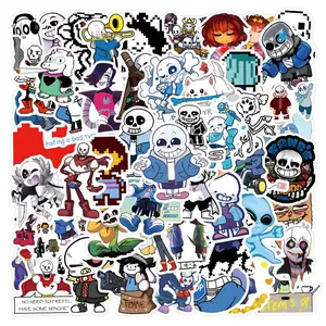 Undertale Cartoon Stickers, 55-110 Sheets, Waterproof Car Luggage Cup Decals, Classic Game Art, Durable & Reusable