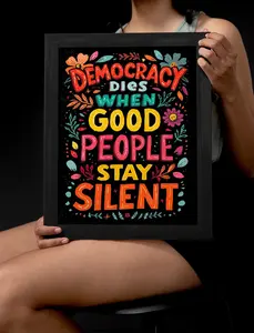 Protect Democracy Protest Poster 2025, No Kings Rally Day Sign, Anti-Trump Political Activist Wall Art, Resist Fascism Poster, Rally Protest Print, Unframed Paper Poster (No Frame)