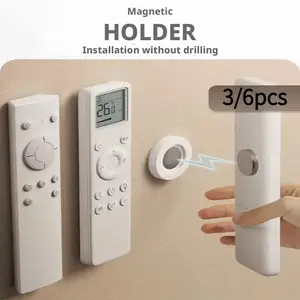 3/6 No-Drill Wall Mount Stands, Wall Mounted Storage, Magnetic Adhesive Hooks for Remote Control Cables Small Items Storage Punch Free Organizer