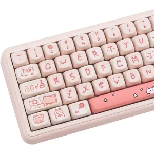 Keycaps 75 Percent, Cute MOA Profile Key Cap Dye-Sublimation, Custom Keycap Set for 61/64/68/84/87/100/104/108 Cherry MX Mechanical
