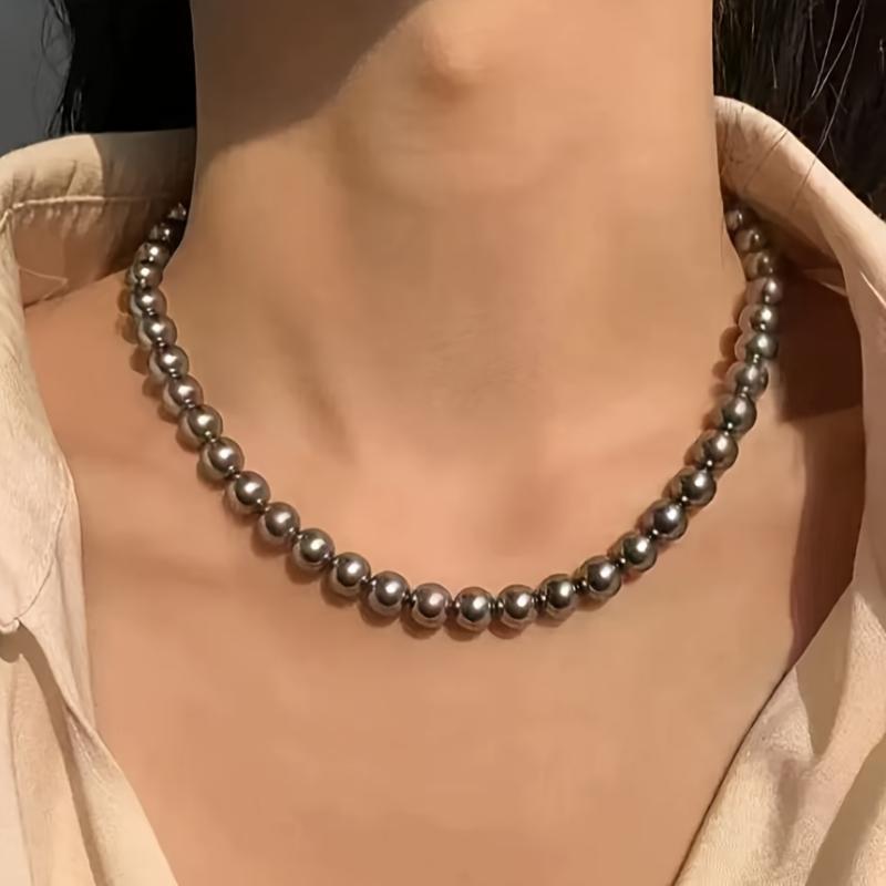 Tahitian Black Pearl Necklace | Large Natural Sea Pearl w/ Sterling Silver - Wedding/Holiday/Birthday Gift Jewelry